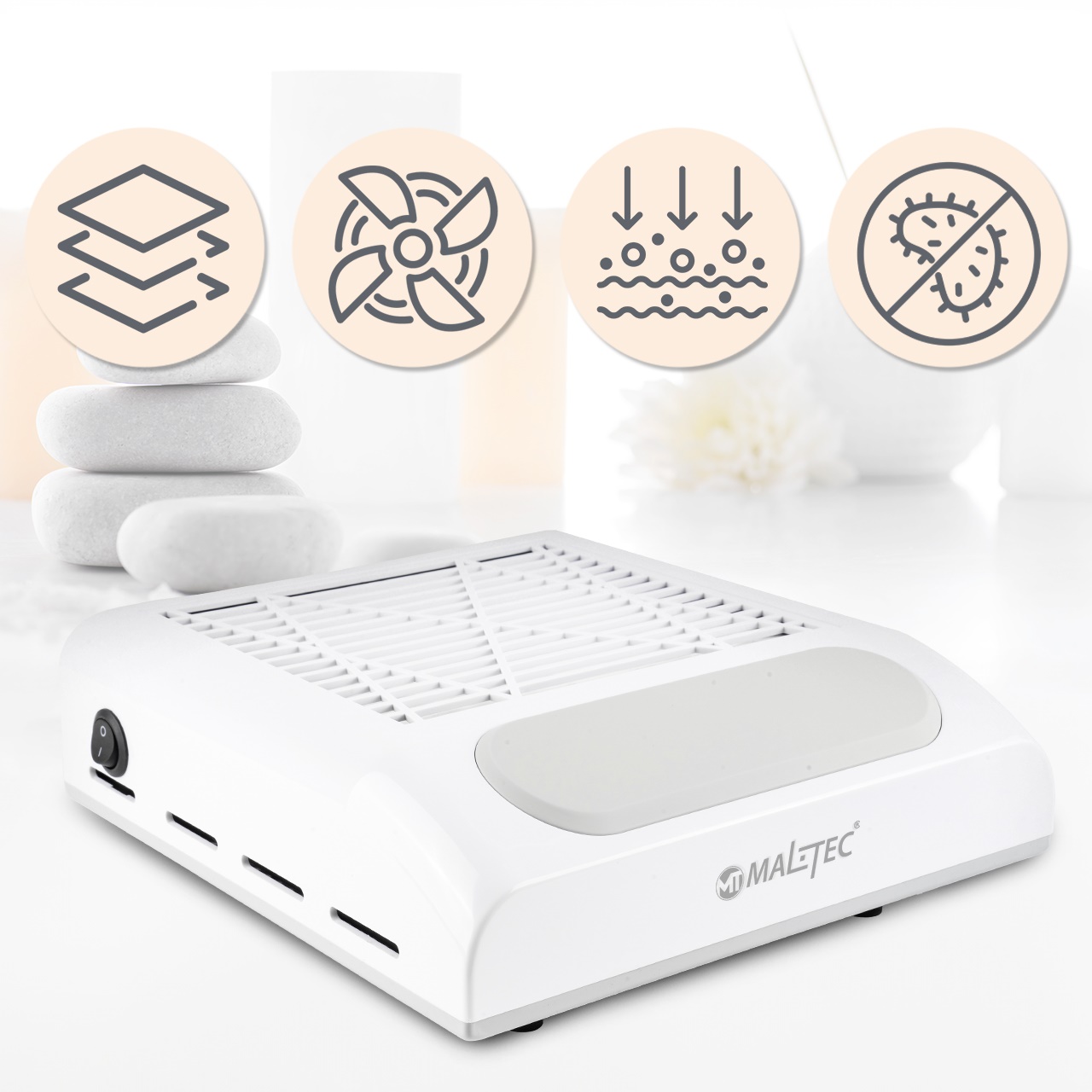 Pochłaniacz Pyłu Do Paznokci Bezworkowy 80W