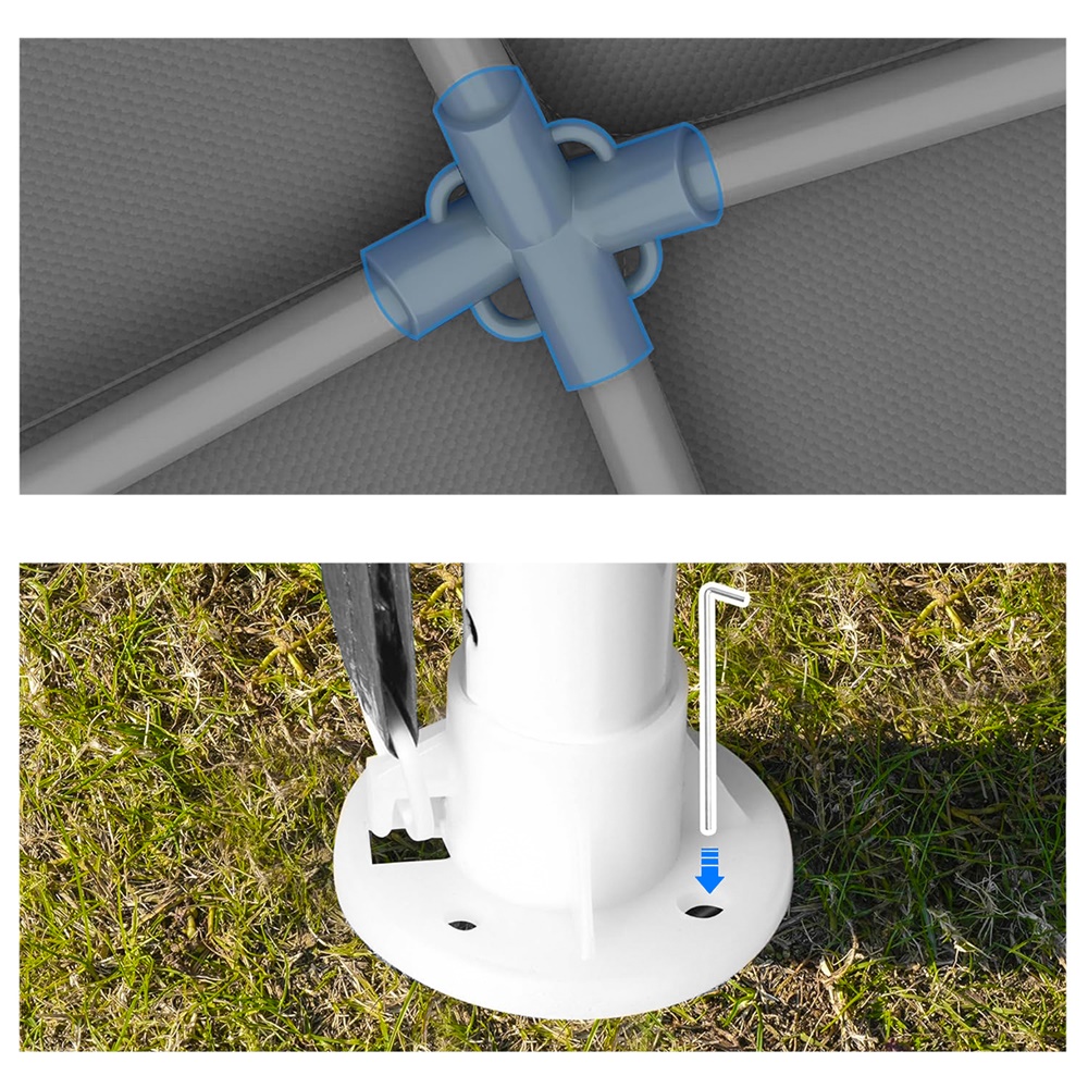 Namiot Ogrodowy Pawilon Handlowy Dach 3x3 M SZARY