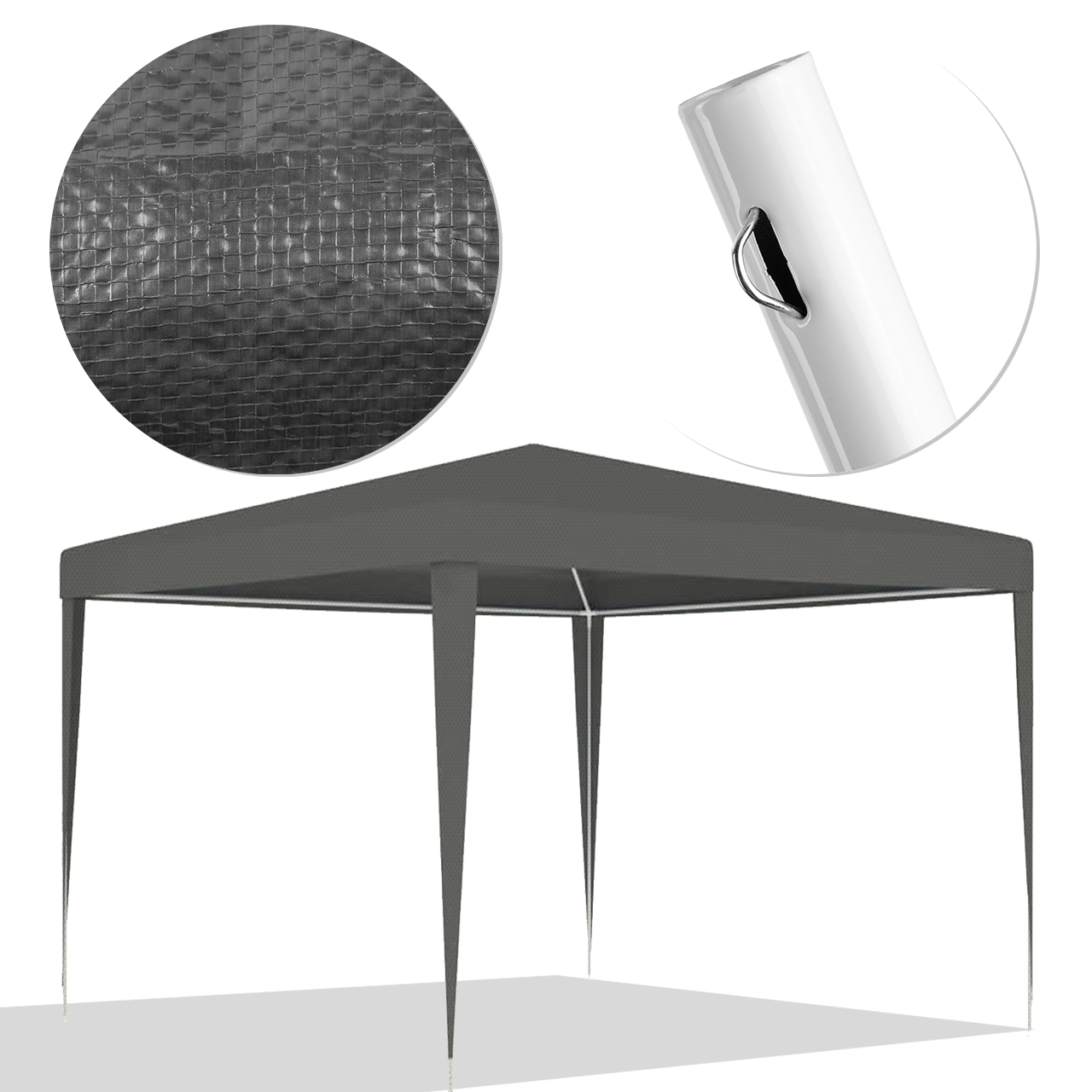 Namiot Ogrodowy Pawilon Handlowy Dach 3x3 M SZARY