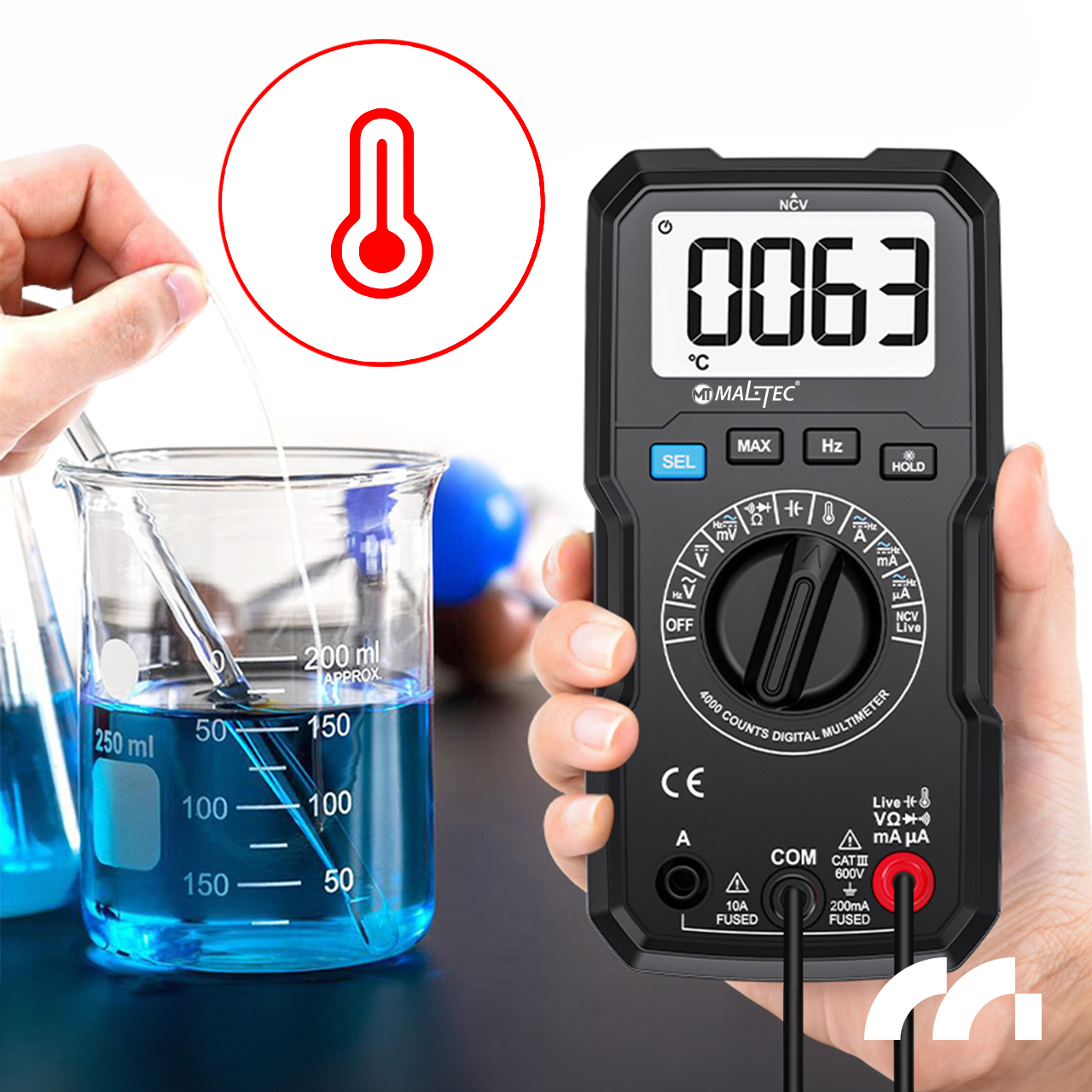 Multimetr Cyfrowy Miernik Prądu Elektryczny Tester LCD
